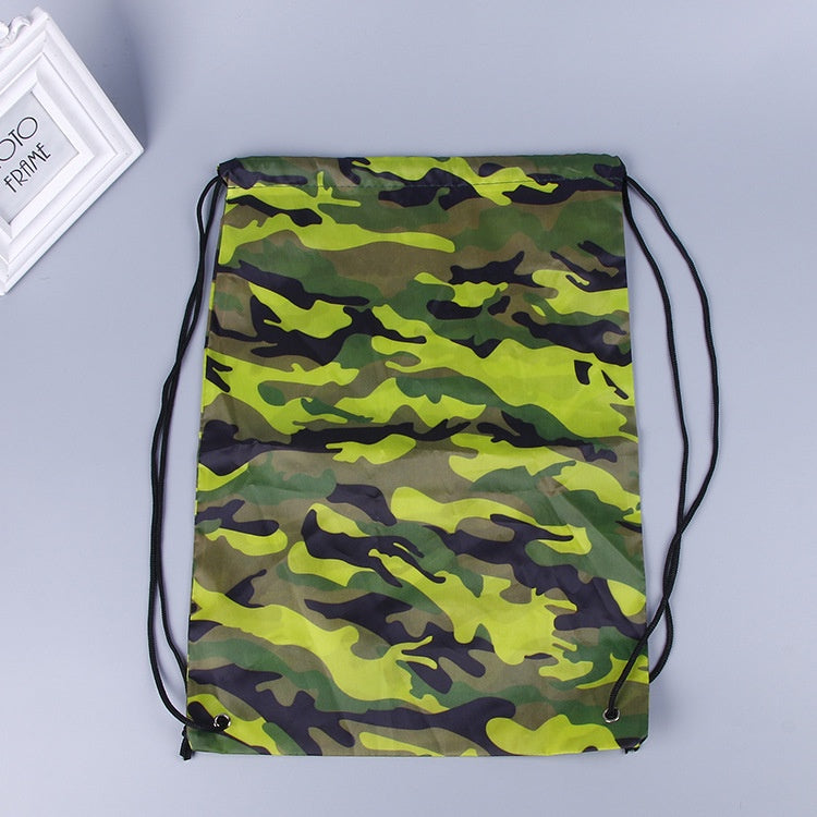 【Professional Customization】Camouflage Polyester Cloth Bag Gift Nylon Drawstring Backpack Bag Storage Bag CustomizationPrintable Logo Manufacturers Customized Various Sizes and Styles(minimum 50pcs)