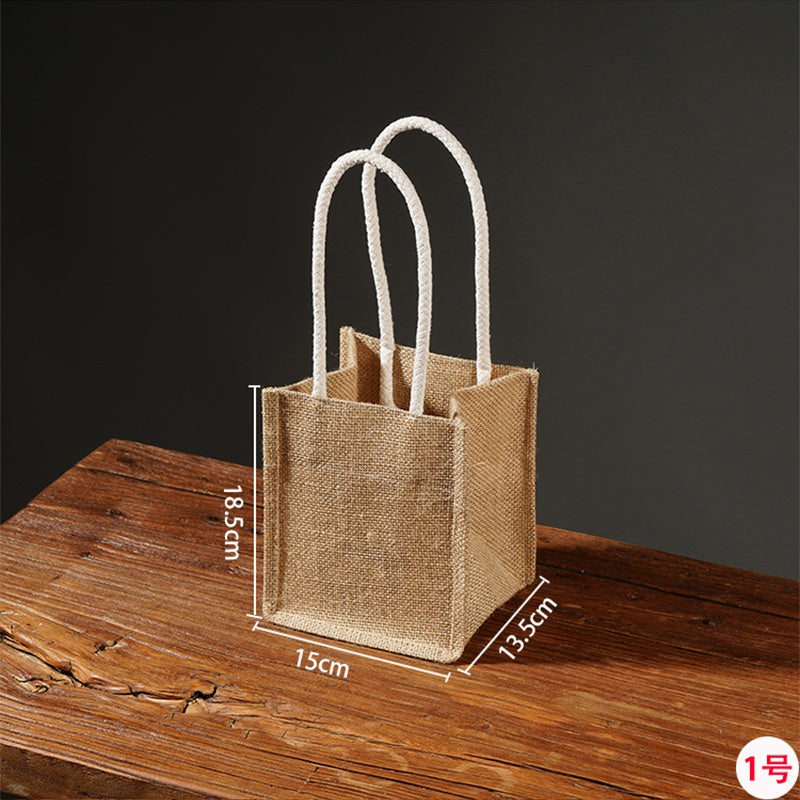 【Professional Customization】Retro Art Cotton And Linen Tote Bag Woven Small Cloth Bag Shopping Eco-friendly Bag Carrying Book Bag Storage Small Printable Logo Manufacturers Customized Various Sizes and Styles(minimum 50pcs)