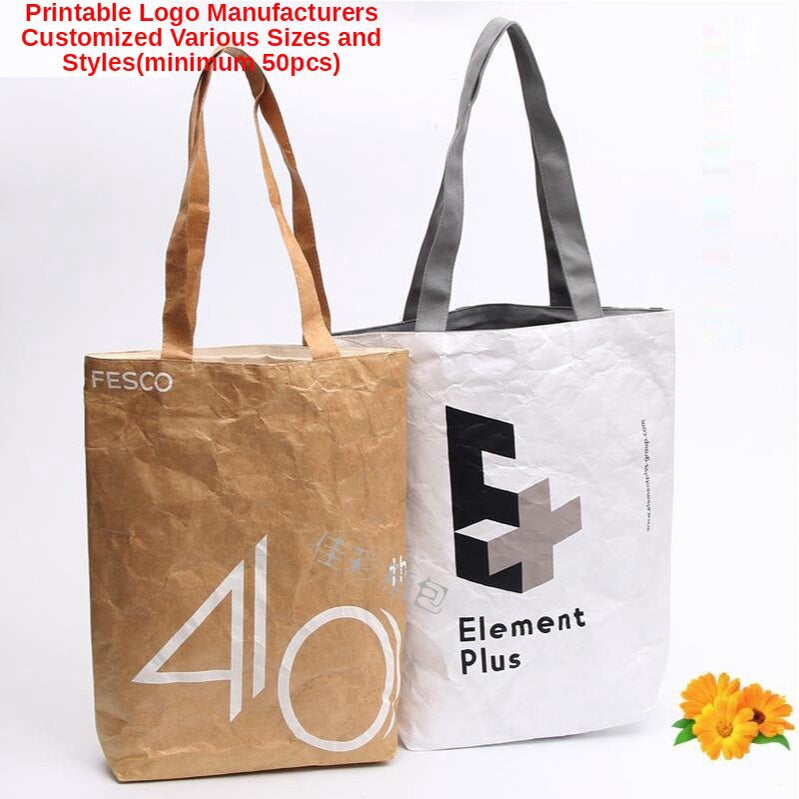 【Professional Customization】DuPont Paper Bag Krake Paper Bag Custom-made Waterproof Tear-resistant Paper Bag DuPont Paper BagPrintable Logo Manufacturers Customized Various Sizes and Styles(minimum 50pcs)