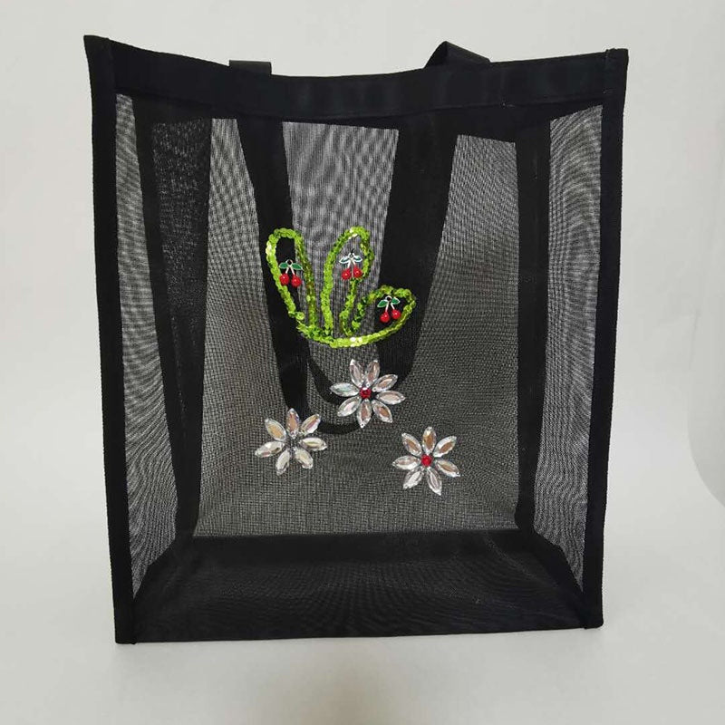 【Professional Customization】Mesh Bag Mesh Shopping Bag Nylon Handbag Mesh Bag Outdoor Leisure Storage Bag HandbagPrintable Logo Manufacturers Customized Various Sizes and Styles(minimum 50pcs)