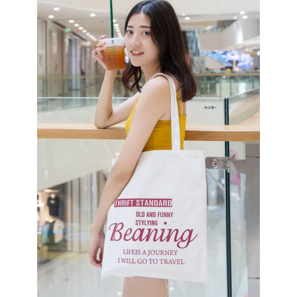 【Professional Customization】Canvas Bags Women's Single Shoulder Student Korean Version Wind Large Capacity Canvas Cotton Bags Shopping Bags Printable Logo Manufacturers Customized Various Sizes and Styles(minimum 50pcs)