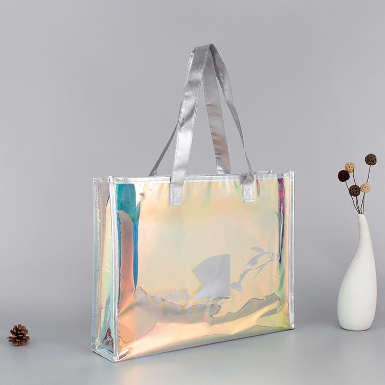 【Professional Customization】Handbag Custom Logo Transparent Plastic Jelly Colorful Gift Magic Net Red Bag PVC Radium Shooter Bag Wholesale Printable Logo Manufacturers Customized Various Sizes and Styles(minimum 50pcs)