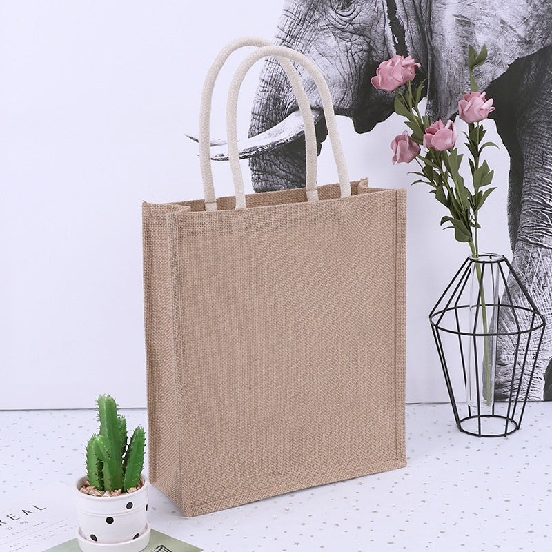 【Professional Customization】Jute Bags Practical Jute Handbags Linen Cotton Linen Shopping Bags Printable Logo Manufacturers Customized Various Sizes and Styles(minimum 50pcs)