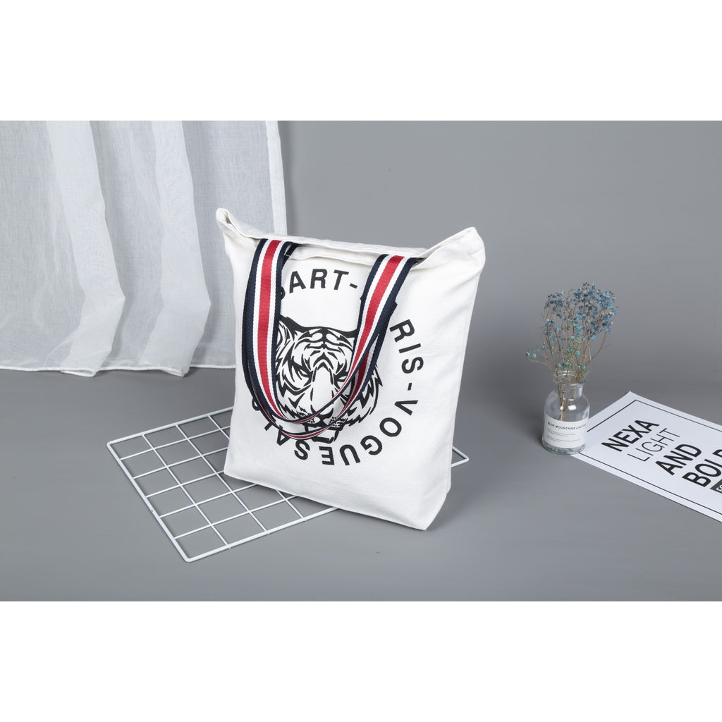 【Professional Customization】Canvas Bag Cotton Bag Custom Made Canvas Bag Environmental Portable Shopping Bag Bundle Mouth Storage Bag Printable Logo Manufacturers Customized Various Sizes and Styles(minimum 50pcs)