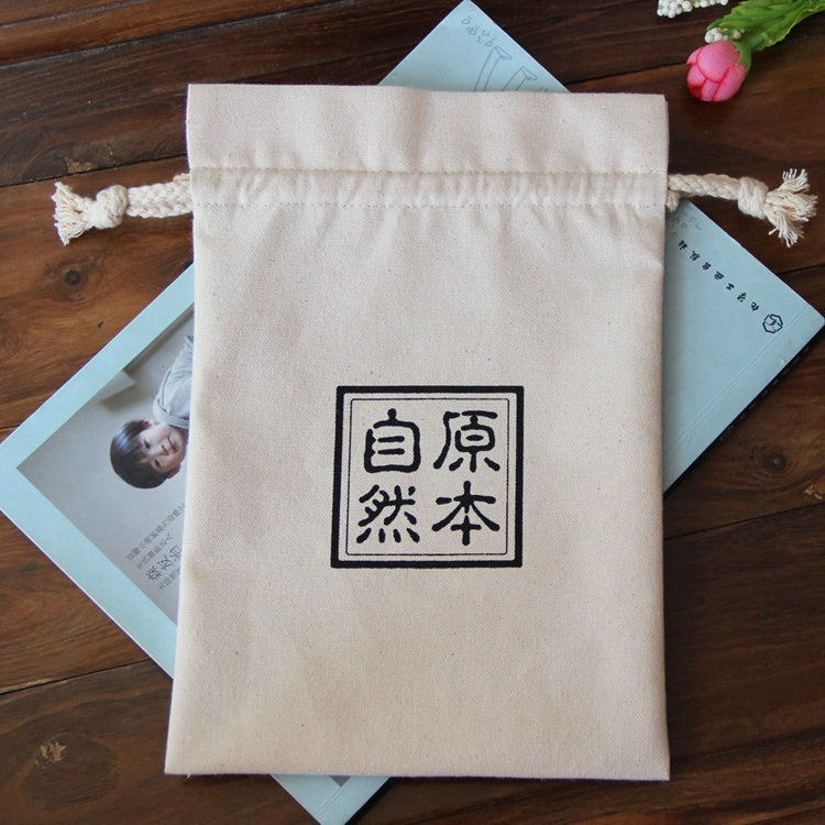 【Professional Customization】Cotton Canvas Bag Cotton Bag Bundle Pocket Drawstring Bag Cotton Sack Tea Bag Small Bag Printable Logo Manufacturers Customized Various Sizes and Styles(minimum 50pcs)