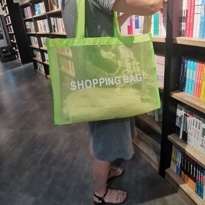 【Professional Customization】Breathable Mesh Shopping Bag Hand Nylon Mesh Cloth Bag Custom Beach Travel Bath Center To ReceivePrintable Logo Manufacturers Customized Various Sizes and Styles(minimum 50pcs)