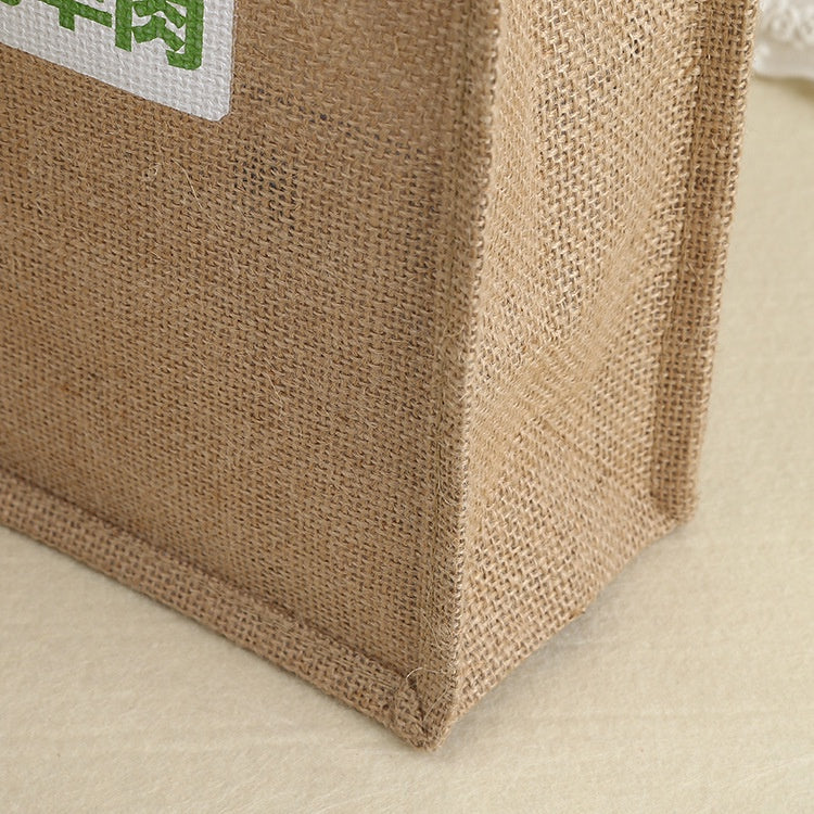 【Professional Customization】Linen Beef Bags Jute Bags Imitation Hemp Handbags Shopping BagPrintable Logo Manufacturers Customized Various Sizes and Styles(minimum 50pcs)