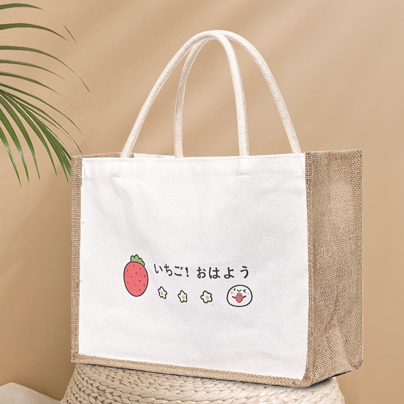 【Professional Customization】Canvas Bag Spot  Cotton And Linen Handbag Student Shopping Bag Linen Bag Gift Custom Logo SackPrintable Logo Manufacturers Customized Various Sizes and Styles(minimum 50pcs)