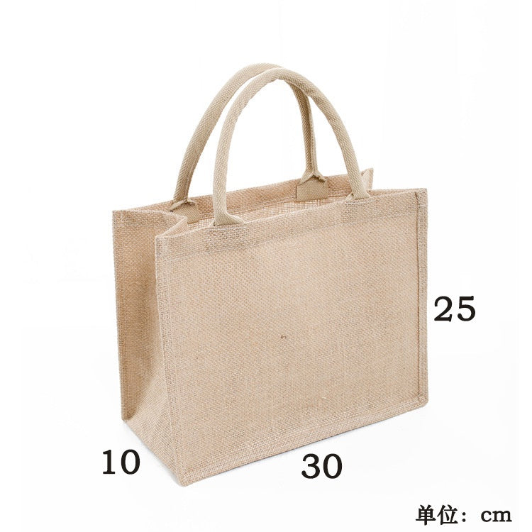 【Professional Customization】Jute Bag Linen Gift Bag Custom Coated Waterproof Portable Linen Bag Shopping Bag Simple Rice Bag Printable Logo Manufacturers Customized Various Sizes and Styles(minimum 50pcs)