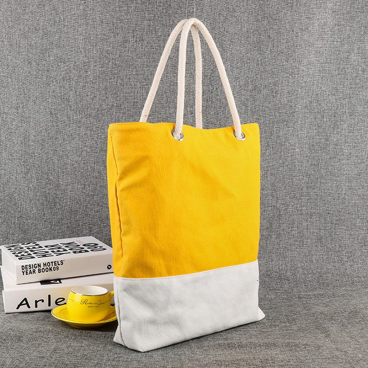 【Professional Customization】Canvas Cotton Bag Fashion Classic Popular Activities Commodity Advertising Shopping Splicing Bag Printable Logo Manufacturers Customized Various Sizes and Styles(minimum 50pcs)