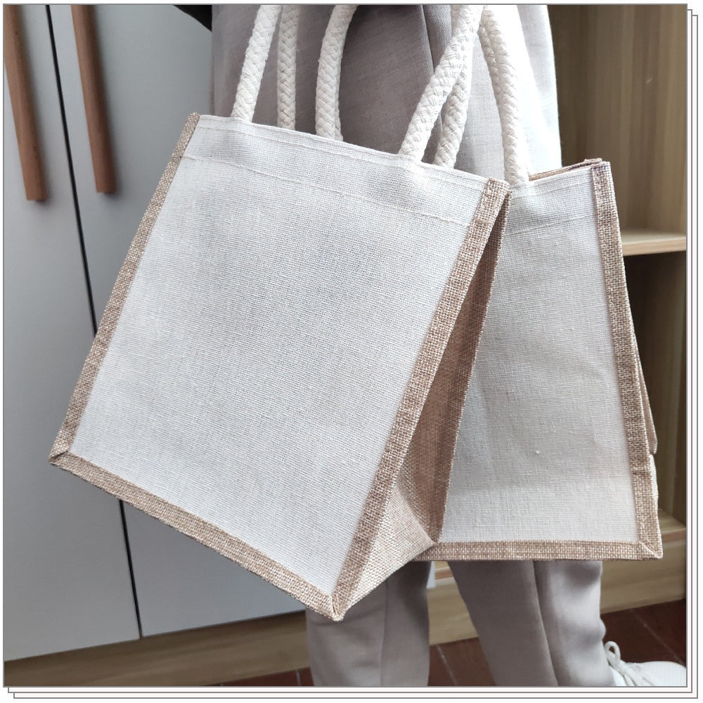 【Professional Customization】Spot Non-printed Sack DIY Hand-painted Imitation Sack Cotton Portable Storage Bag Accompanying Gift PackagingPrintable Logo Manufacturers Customized Various Sizes and Styles(minimum 50pcs)