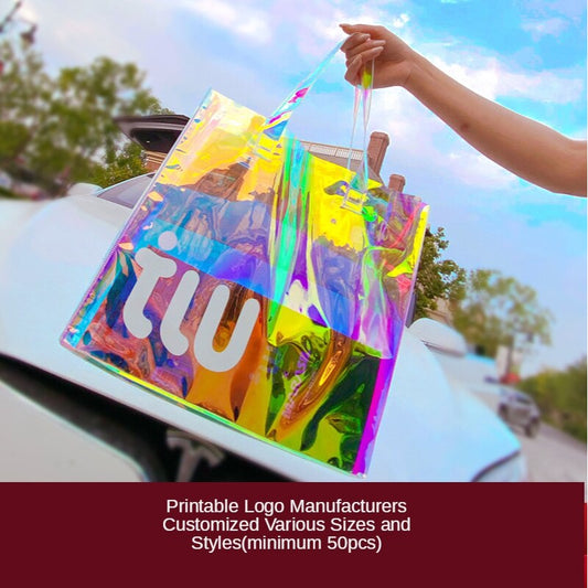 【Professional Customization】Customization Transparent Slug Shooter Bag High-end Net Red Ins Wind Shopping Bag Pvc Activity Gift Packaging Printable Logo Manufacturers Customized Various Sizes and Styles(minimum 50pcs)