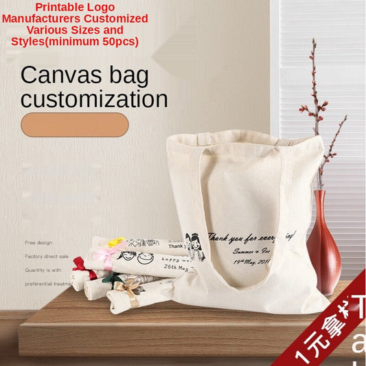 【Professional Customization】Candy Wedding Candy Bags Wedding Gifts Cotton Environmentally Friendly Canvas Bags Hand Bags Gift Gift Return Bags Printable Logo Manufacturers Customized Various Sizes and Styles(minimum 50pcs)