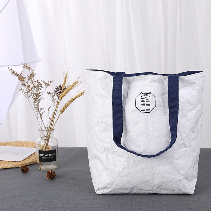 【Professional Customization】DuPont Paper Bag Custom Printed Logo Canvas Bag Custom Kraft Paper Bag Handbag Shoulder Tear-proof Washable Paper Bag Printable Logo Manufacturers Customized Various Sizes and Styles(minimum 50pcs)