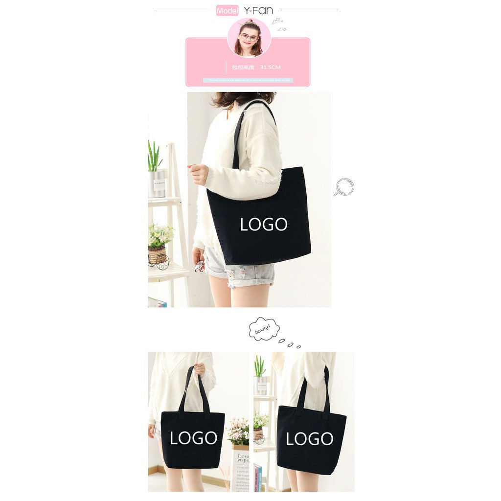 【Professional Customization】Canvas Bag Women's One-shoulder Literary Crossbody Bag Japanese Cloth Bag Large Capacity Mori Korean Printable Logo Manufacturers Customized Various Sizes and Styles(minimum 50pcs)