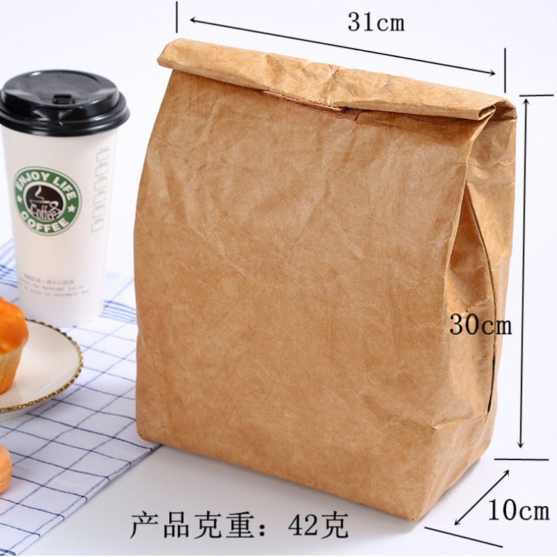 【Professional Customization】Factory Customized Kraft Paper Lunch Bag Environmental Friendly And Digestible DuPont Paper Aluminum Film Lunch Box BagPrintable Logo Manufacturers Customized Various Sizes and Styles(minimum 50pcs)