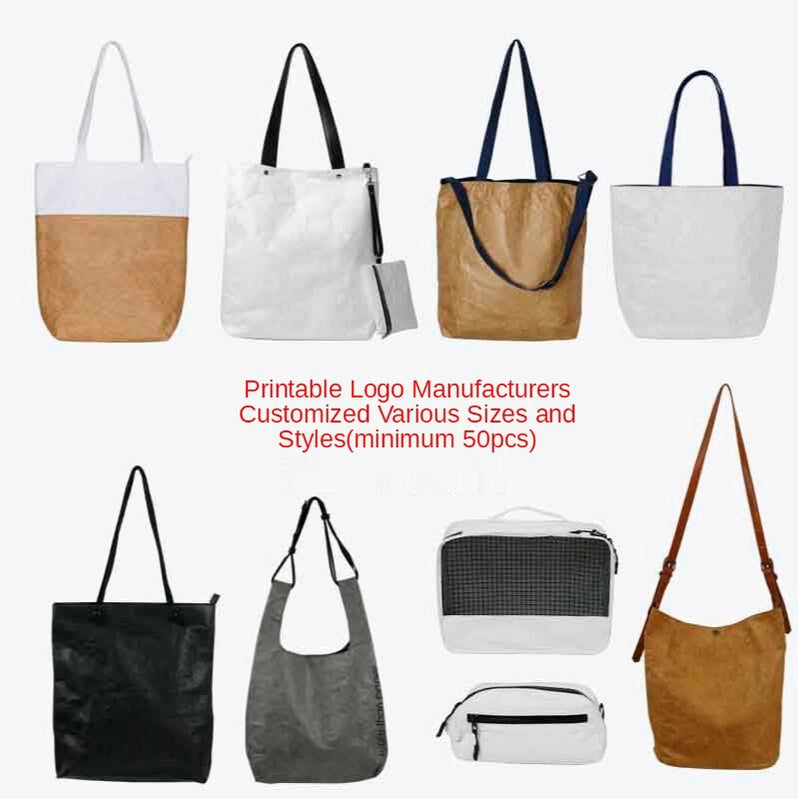 【Professional Customization】Environmental Protection DuPont Paper Handbag Canvas Bag Dual-use One-shoulder Large-capacity Shopping Bags Printable Logo Manufacturers Customized Various Sizes and Styles(minimum 50pcs)