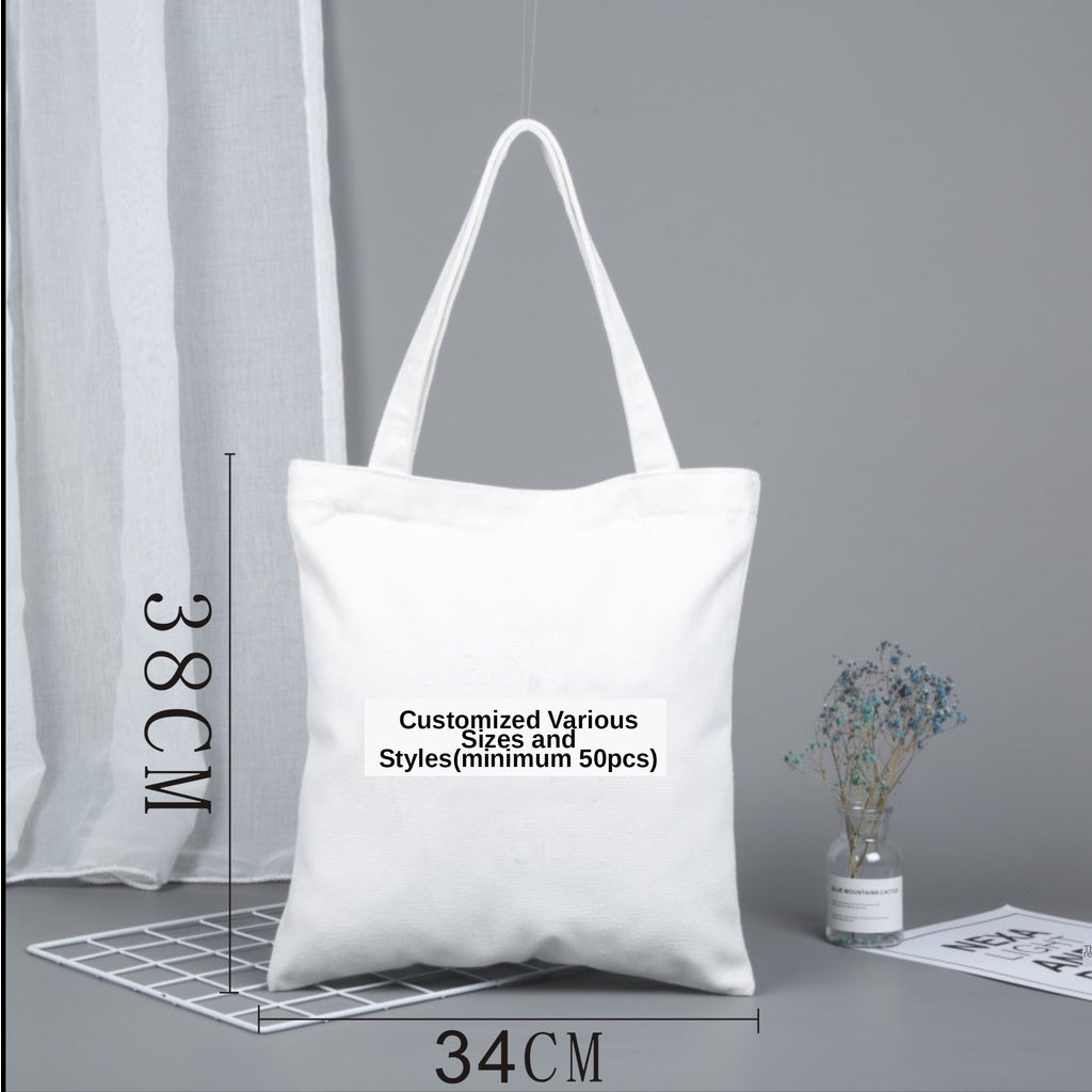 【Professional Customization】Canvas Bag Environmental Protection Handbag Custom Pattern Canvas Bag Cotton Bag Printing Printable Logo Manufacturers Customized Various Sizes and Styles(minimum 50pcs)