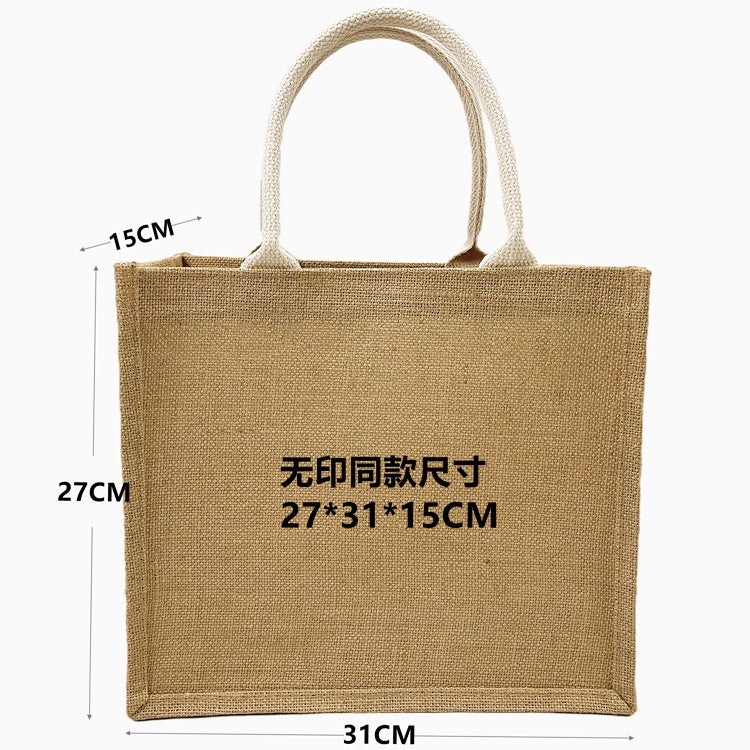 【Professional Customization】Linen Bag Spot Unprinted Jute Bag Clad Jute Bag Custom Logo Good Product Linen Bag DIYPrintable Logo Manufacturers Customized Various Sizes and Styles(minimum 50pcs)