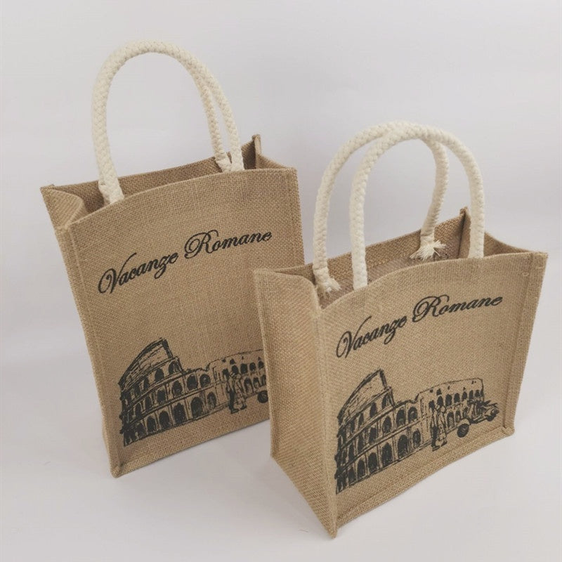 【Professional Customization】Jute Bag Coarse Hemp Portable Environmental Snacks Bag Girl Cotton Linen Bag Printable Logo Manufacturers Customized Various Sizes and Styles(minimum 50pcs)