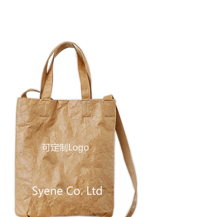 【Professional Customization】DuPont Paper Bag Waterproof Tearing Water-resistant Wash Kraff Paper Bag  One-shoulder Side-back Shopping BagPrintable Logo Manufacturers Customized Various Sizes and Styles(minimum 50pcs)