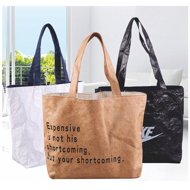 【Professional Customization】Tear Resistant Washing DuPont Paper Bag Shopping Bag Pattern Handbag Paper PackagePrintable Logo Manufacturers Customized Various Sizes and Styles(minimum 50pcs)