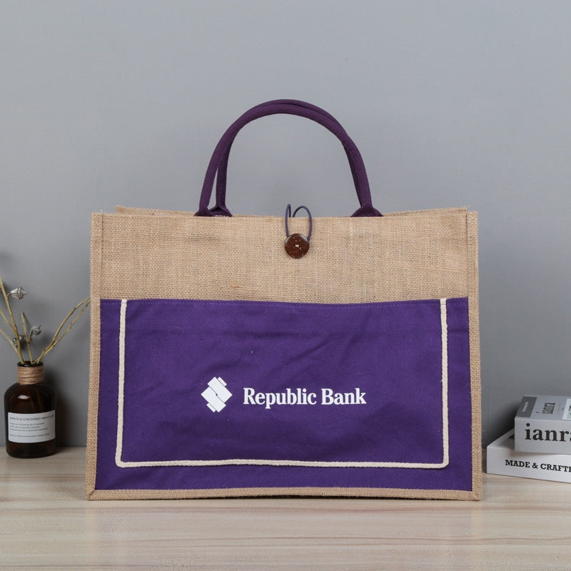 【Professional Customization】Hemp Gift Bags Custom Retro Advertising Mobile Shopping Bags Wholesale Printable Logo Manufacturers Customized Various Sizes and Styles(minimum 50pcs)