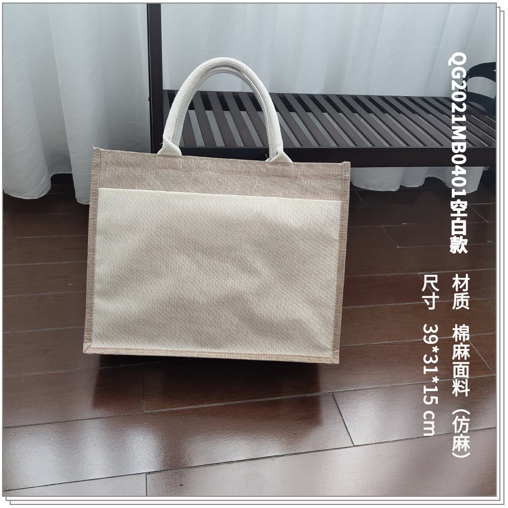 【Professional Customization】Spot Linen Handbag Students Creative Graffiti Hand-painted Cotton and Linen Cloth Bag Covered Jute  with Hand Gift BagPrintable Logo Manufacturers Customized Various Sizes and Styles(minimum 50pcs)