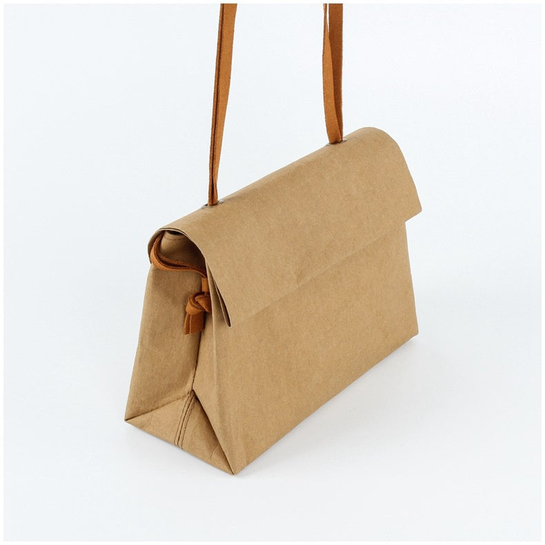 【Professional Customization】Custom-made Krah Paper Bag Wash Tear Not Rotten Shoulder Bag Folding DuPont Bag Retro To Hand Shopping Paper BagPrintable Logo Manufacturers Customized Various Sizes and Styles(minimum 50pcs)