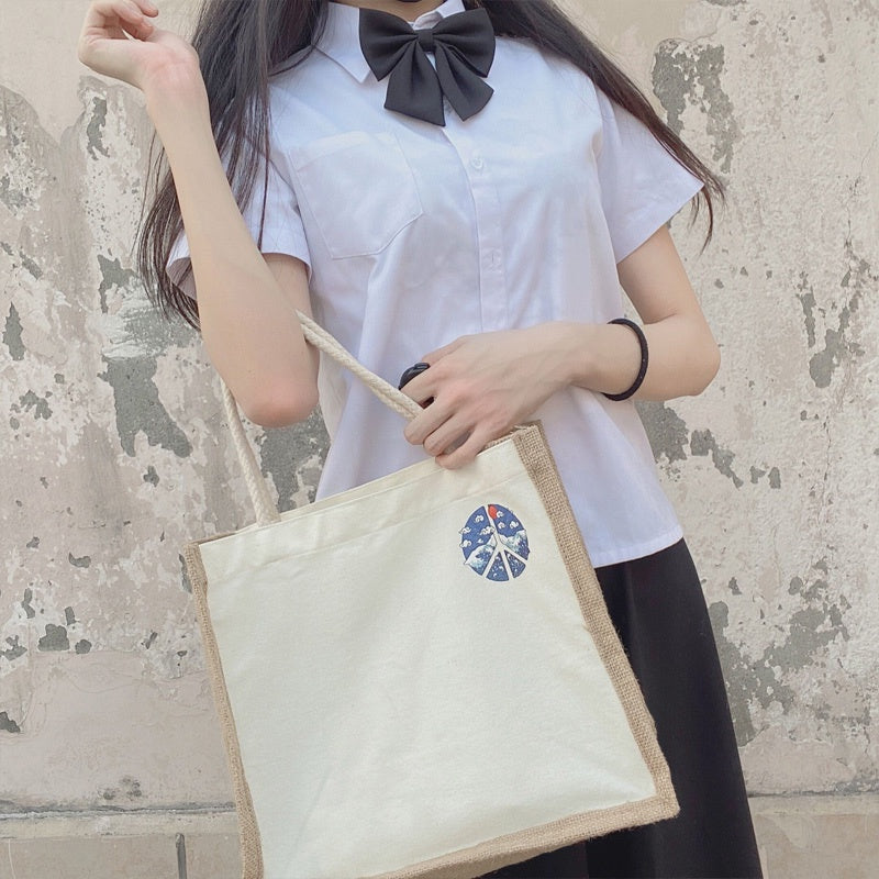 【Professional Customization】Woven Linen Cotton And Linen Commuter Tote Bags Gift Bags Simple Shopping Bags Printable Logo Manufacturers Customized Various Sizes and Styles(minimum 50pcs)