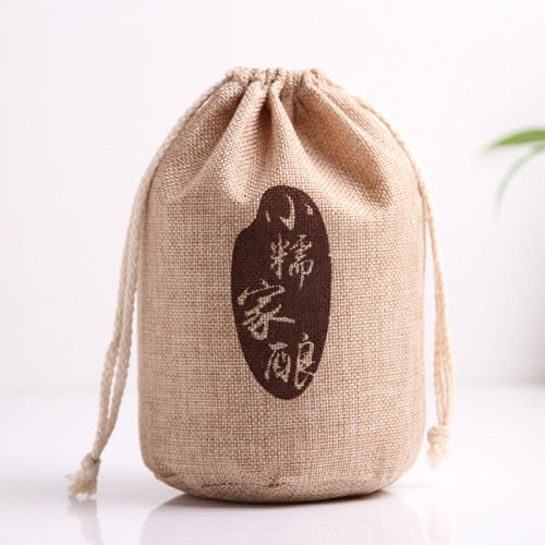 【Professional Customization】Cotton and Linen Small Cloth Bag Draw Rope Bundle Pocket 5 Catties 10 Catty Rice Wine Bag Gift Leather Goods CollectionPrintable Logo Manufacturers Customized Various Sizes and Styles(minimum 50pcs)