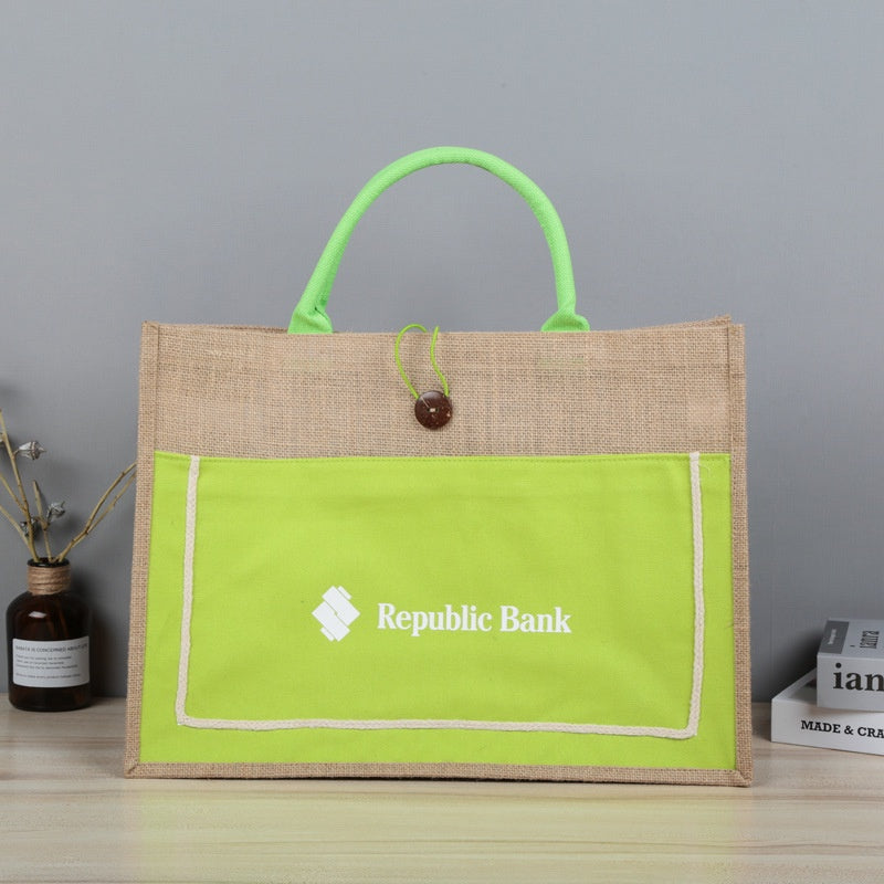 【Professional Customization】Hemp Gift Bags Custom Retro Advertising Mobile Shopping Bags Wholesale Printable Logo Manufacturers Customized Various Sizes and Styles(minimum 50pcs)