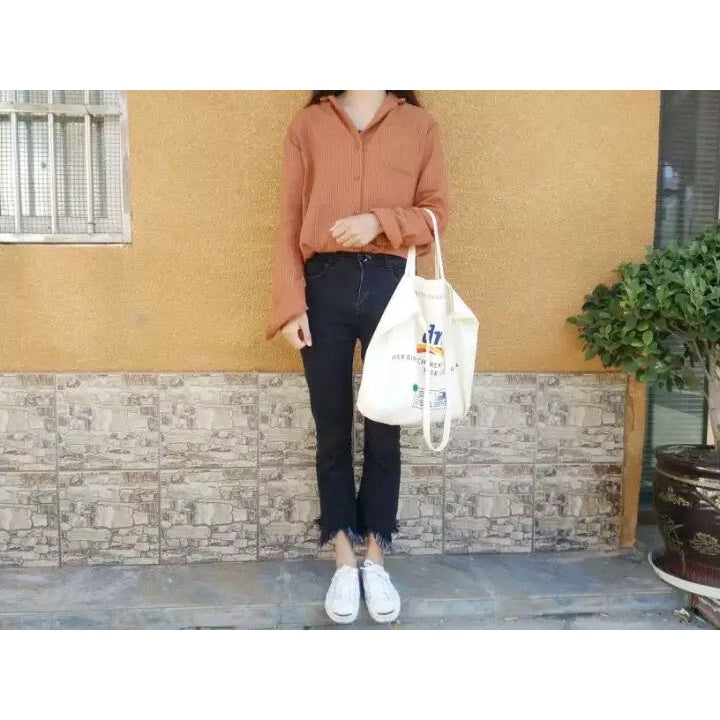 【Professional Customization】Canvas Bags Cotton Bags Korean Versatile Canvas Bags Fashion Bags Women's Bags Student Shopping Bags Printable Logo Manufacturers Customized Various Sizes and Styles(minimum 50pcs)