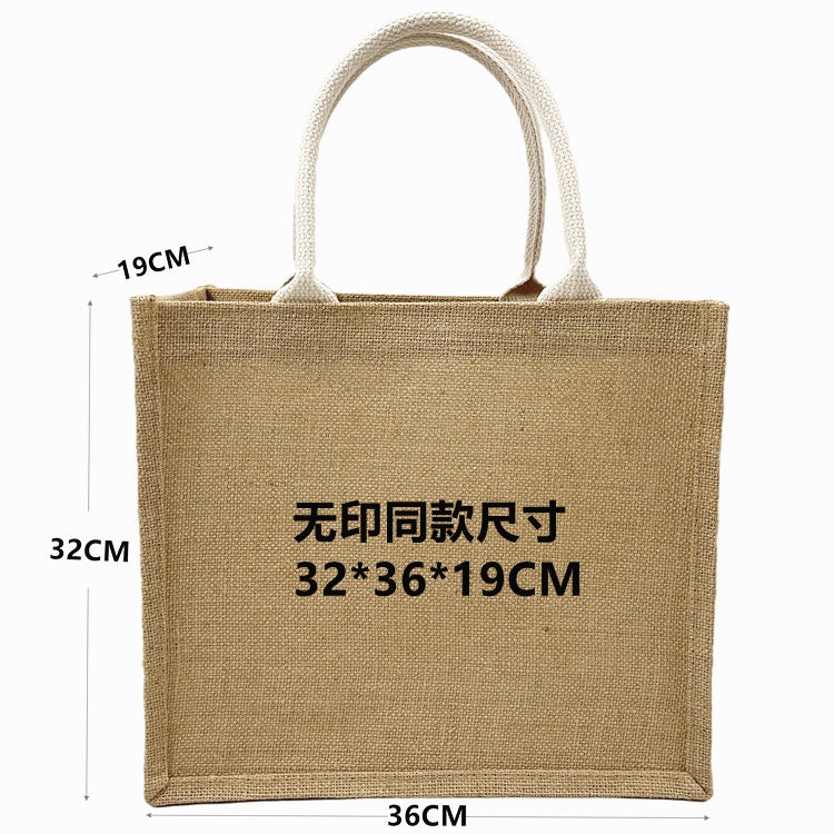 【Professional Customization】Linen Bag Spot Unprinted Jute Bag Clad Jute Bag Custom Logo Good Product Linen Bag DIYPrintable Logo Manufacturers Customized Various Sizes and Styles(minimum 50pcs)