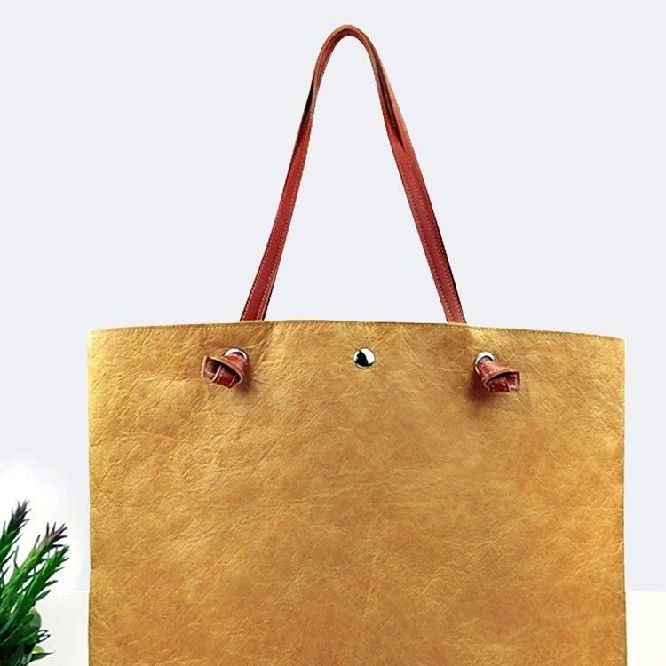 【Professional Customization】Waterproof Dupont Paper Tote Bag Friendly Leisure Shopping Bags, Washable and Tearable Kraft Paper BagPrintable Logo Manufacturers Customized Various Sizes and Styles(minimum 50pcs)