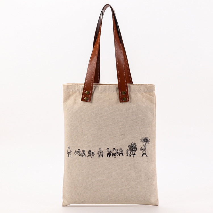 【Professional Customization】Canvas Handbag Linen Shopping Gift Packaging Willow Nail Leather Cotton Bag CustomPrintable Logo Manufacturers Customized Various Sizes and Styles(minimum 50pcs)