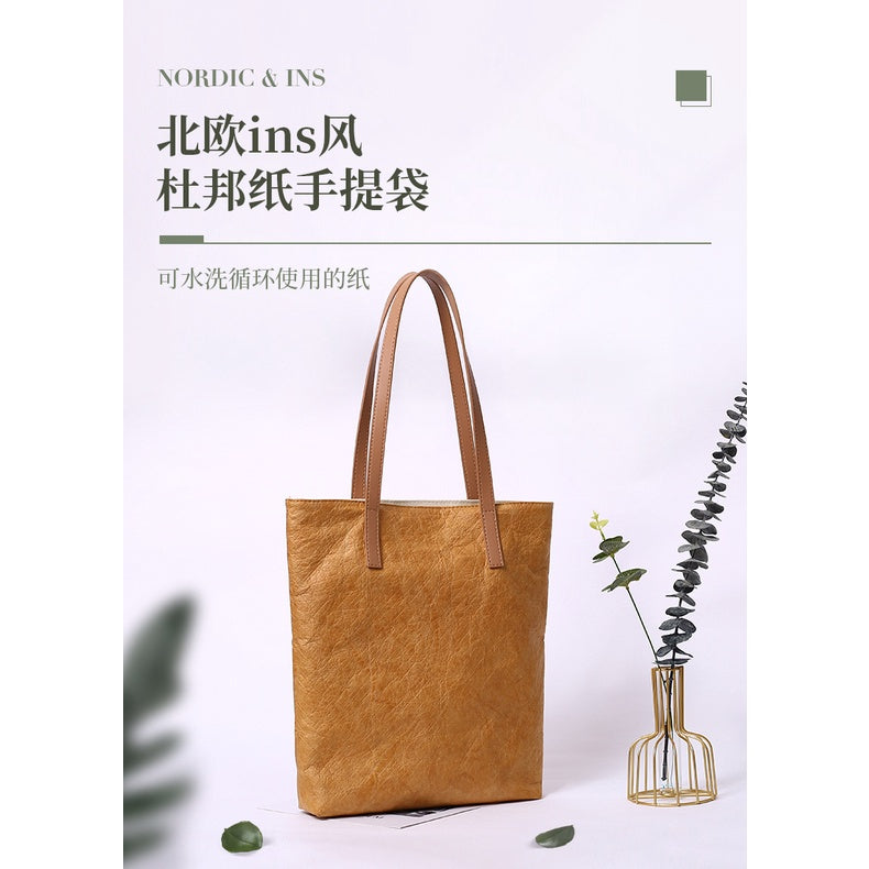 【Professional Customization】Customized DuPont Paper Bag Shopping Handbag Can Be Customized Advertising Logo Women's Single Shoulder DuPont Paper Bag Printable Logo Manufacturers Customized Various Sizes and Styles(minimum 50pcs)