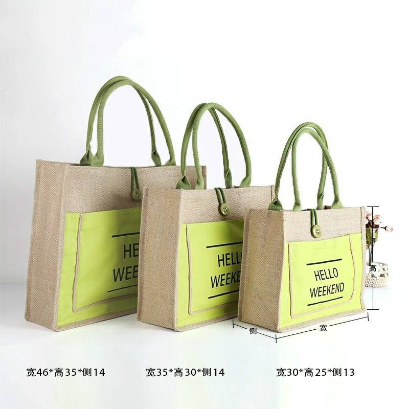 【Professional Customization】Jute Portable Linen Cotton Shopping Environmental Protection Bag Company Gift Bag Retro Custom Pattern Small Fresh Printable Logo Manufacturers Customized Various Sizes and Styles(minimum 50pcs)