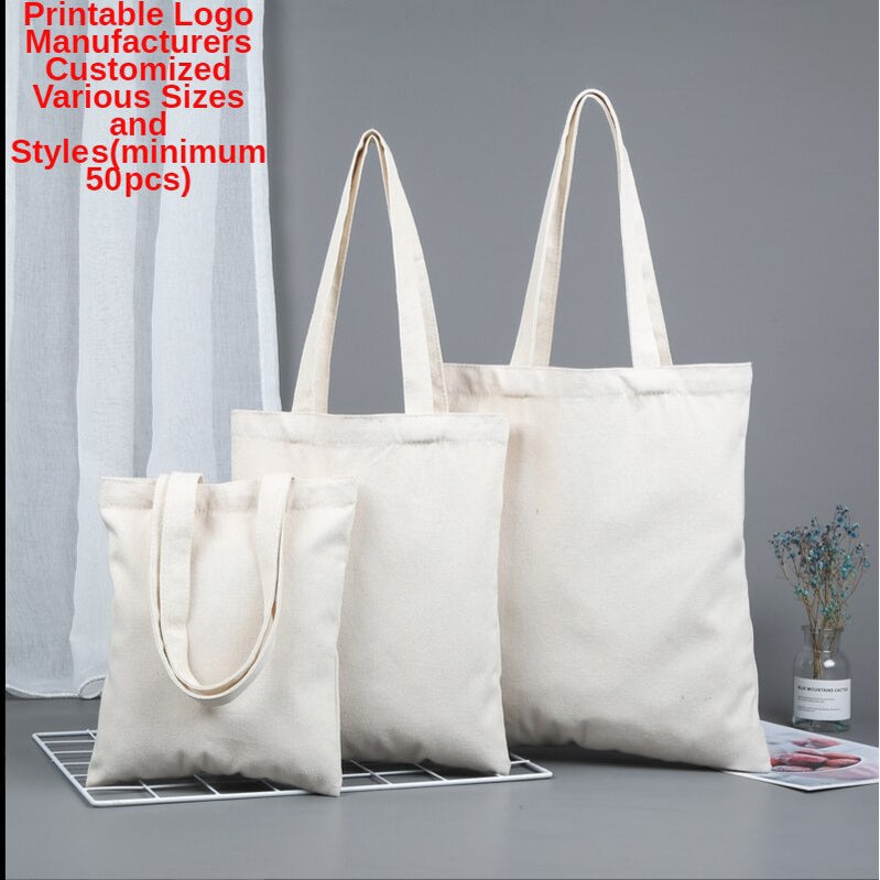 【Professional Customization】Canvas Bag Canvas Bag Customized Pattern Advertisement Cotton Bag Customized Shopping Bag Printable Logo Manufacturers Customized Various Sizes and Styles(minimum 50pcs)