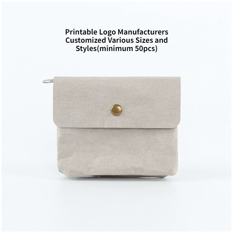 【Professional Customization】Washable Kraft Paper Bag Nordic Custom Creative Handbag Simple Safety HandbagPrintable Logo Manufacturers Customized Various Sizes and Styles(minimum 50pcs)