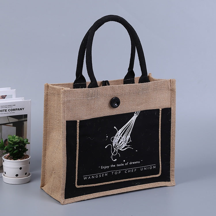 【Professional Customization】Manufacturers Customized Linen Bag Jute Plastic Bag Linen Bundle Pocket Imitation Linen Bag Wholesale Printable Logo Manufacturers Customized Various Sizes and Styles(minimum 50pcs)