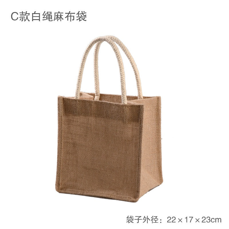 【Professional Customization】Yellow Linen Handbag Cotton And Linen Handbag Gift Box With Bag Teapot Box Bag Literary Printable Logo Manufacturers Customized Various Sizes and Styles(minimum 50pcs)