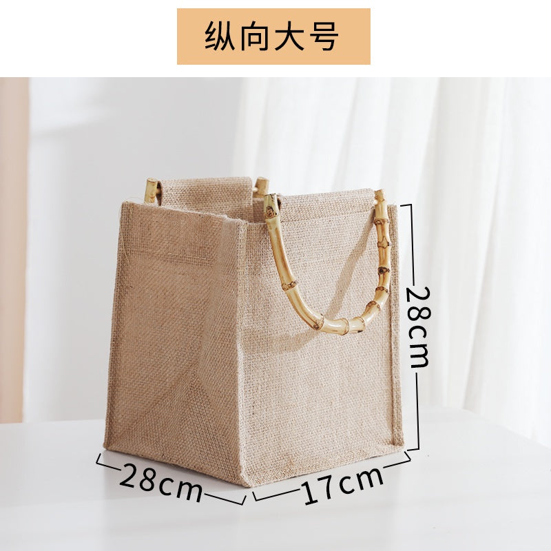 【Professional Customization】Japanese Lunch Boxes Bags Portable Linen Bags Literature And Art Lunches Handbags Women's Linen Shopping Bags DIY Printable Logo Manufacturers Customized Various Sizes and Styles(minimum 50pcs)