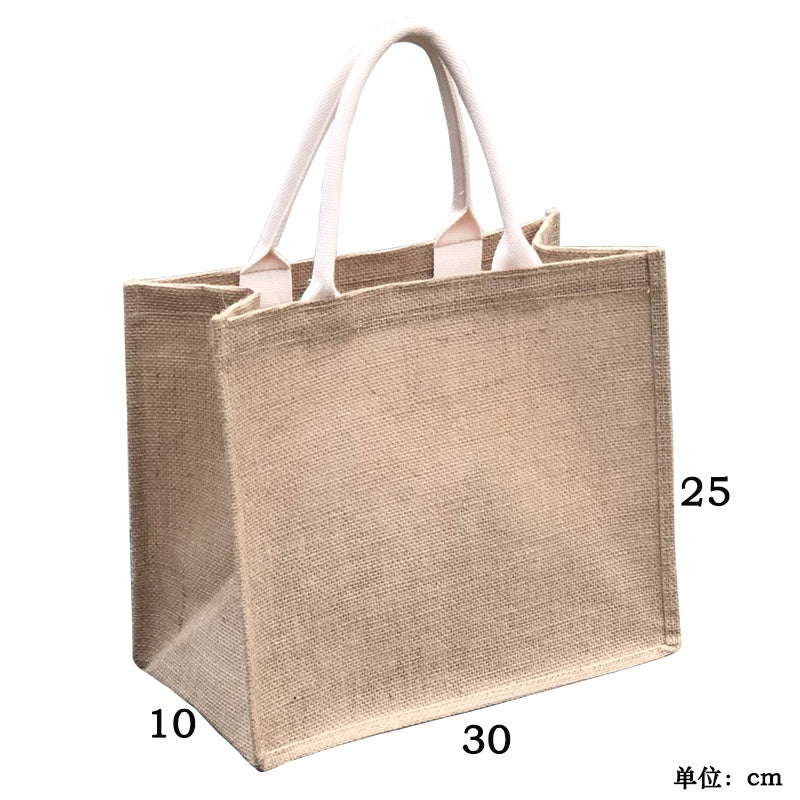 【Professional Customization】Jute Bag Linen Gift Bag Custom Coated Waterproof Portable Linen Bag Shopping Bag Simple Rice Bag Printable Logo Manufacturers Customized Various Sizes and Styles(minimum 50pcs)