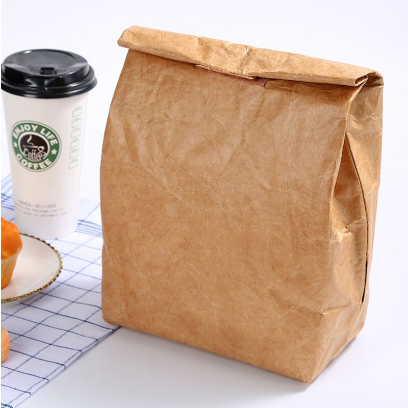 【Professional Customization】Factory Customized Kraft Paper Lunch Bag Environmental Friendly And Digestible DuPont Paper Aluminum Film Lunch Box BagPrintable Logo Manufacturers Customized Various Sizes and Styles(minimum 50pcs)