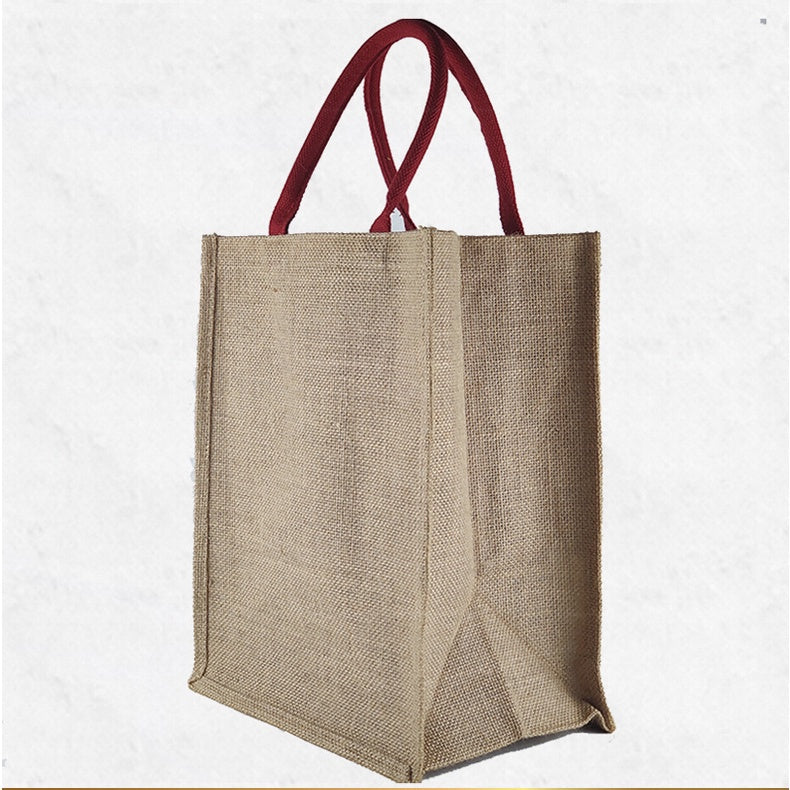 【Professional Customization】Linen Gift Bag Manufacturers Customized Separate Jute Wine Packaging Tote Bag Cotton and Linen Cloth Bag Wholesale Printable Logo Manufacturers Customized Various Sizes and Styles(minimum 50pcs)