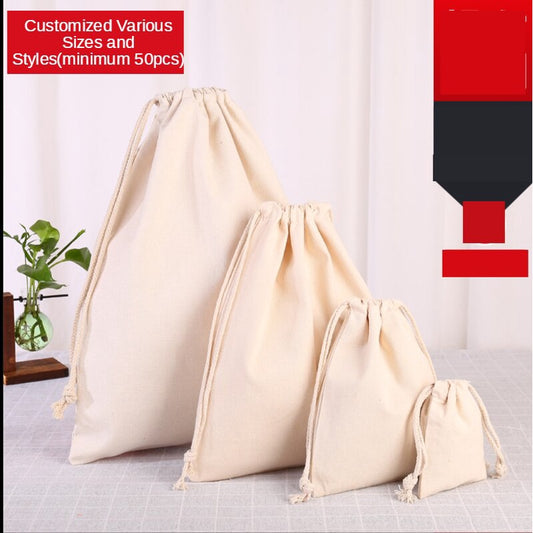 【Professional Customization】Canvas Bag Storage Bag Bundle Pocket Rice Bag Cotton Bag Printable Logo Manufacturers Customized Various Sizes and Styles(minimum 50pcs)