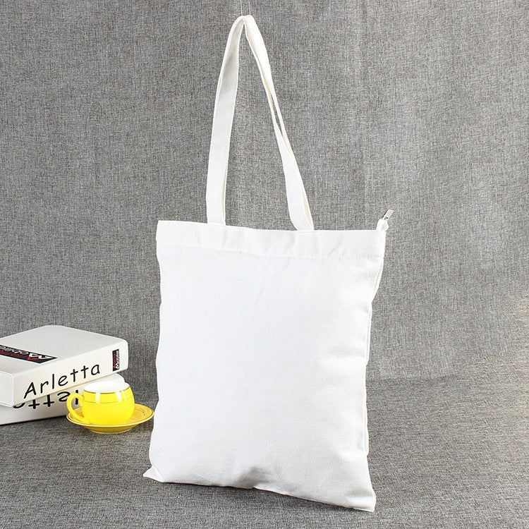 【Professional Customization】Zipper Canvas Cotton Bag Student Union School Birthday Activities Commodity Advertising Bag Printable Logo Manufacturers Customized Various Sizes and Styles(minimum 50pcs)