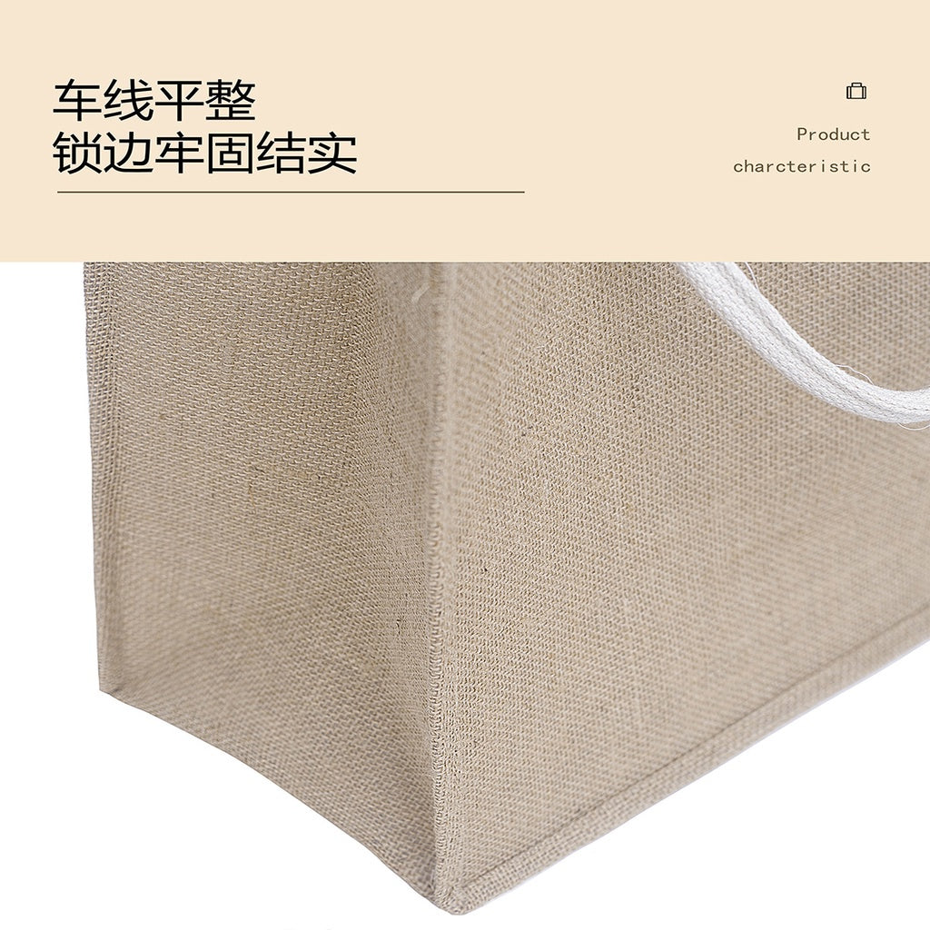 【Professional Customization】Factory  Waterproof Film Linen Bag  Linen Environmental Protection Bag  Yellow Shopping Bag SpotPrintable Logo Manufacturers Customized Various Sizes and Styles(minimum 50pcs)