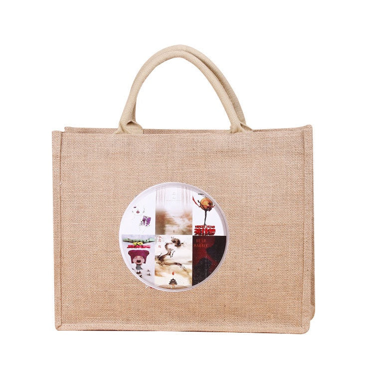 【Professional Customization】Hand-held Linen Bags Waterproof Jute Shopping Bags Retro Advertising Gift Bags Large-capacity Cotton And Linen Bags Printable Logo Manufacturers Customized Various Sizes and Styles(minimum 50pcs)